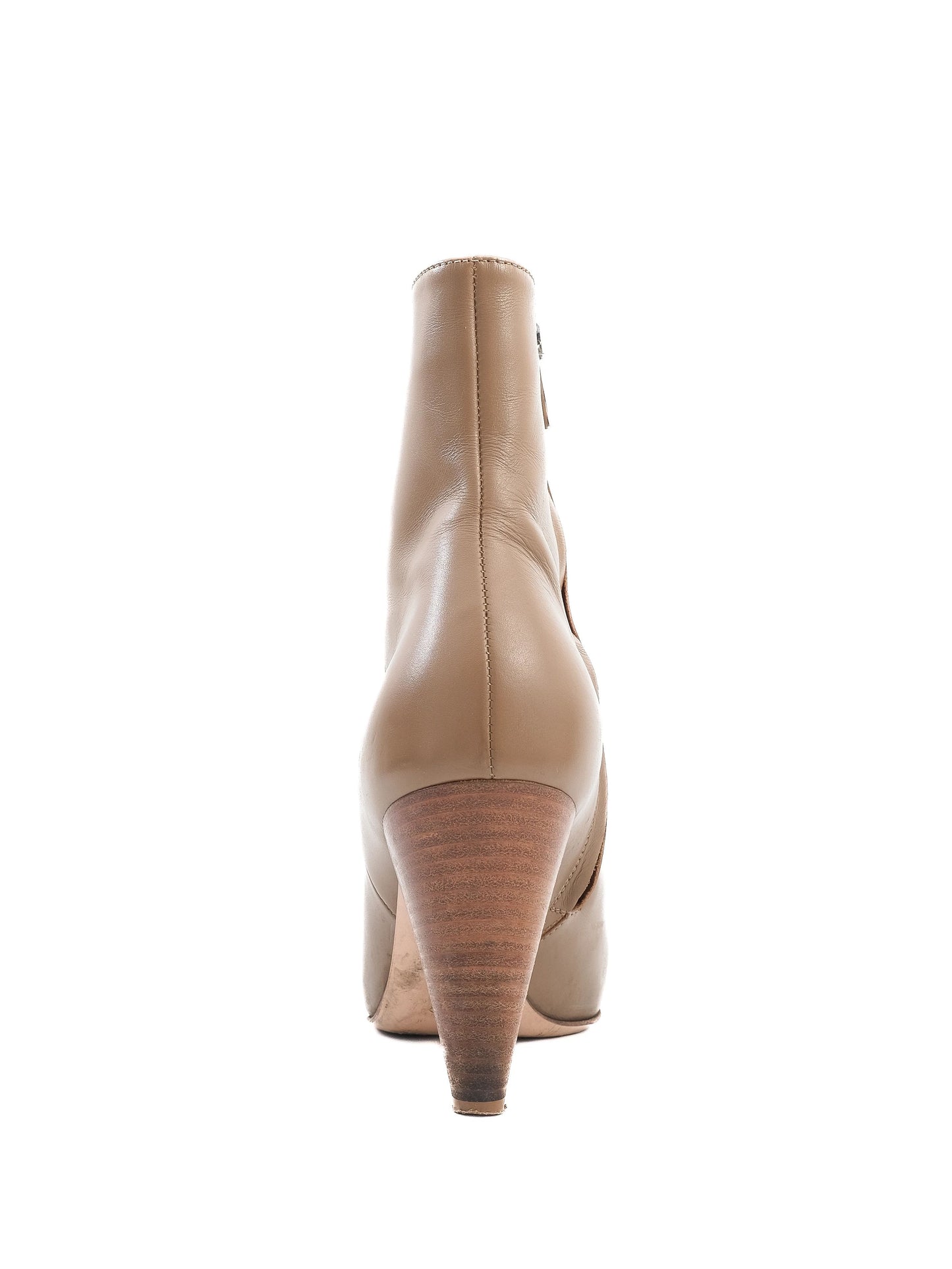excellent gianvito rossi orange leather high-heeled ankle boots size 39