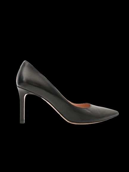 excellent roberto festa black leather high-heeled shoes size 36