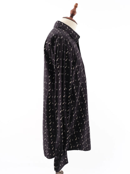 Excellent Diesel Black Cotton Long-Sleeved Shirt Size XL