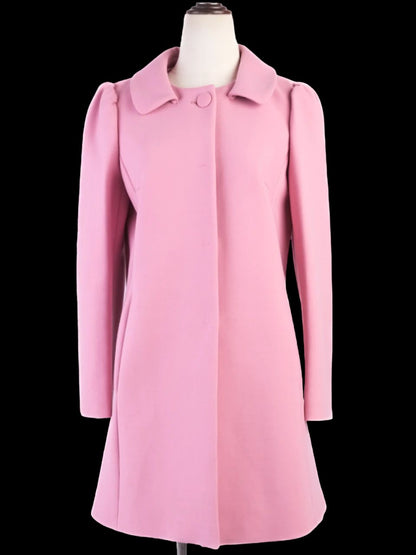 Excellent Red Valentino Pink Wool Women's Coat Size L