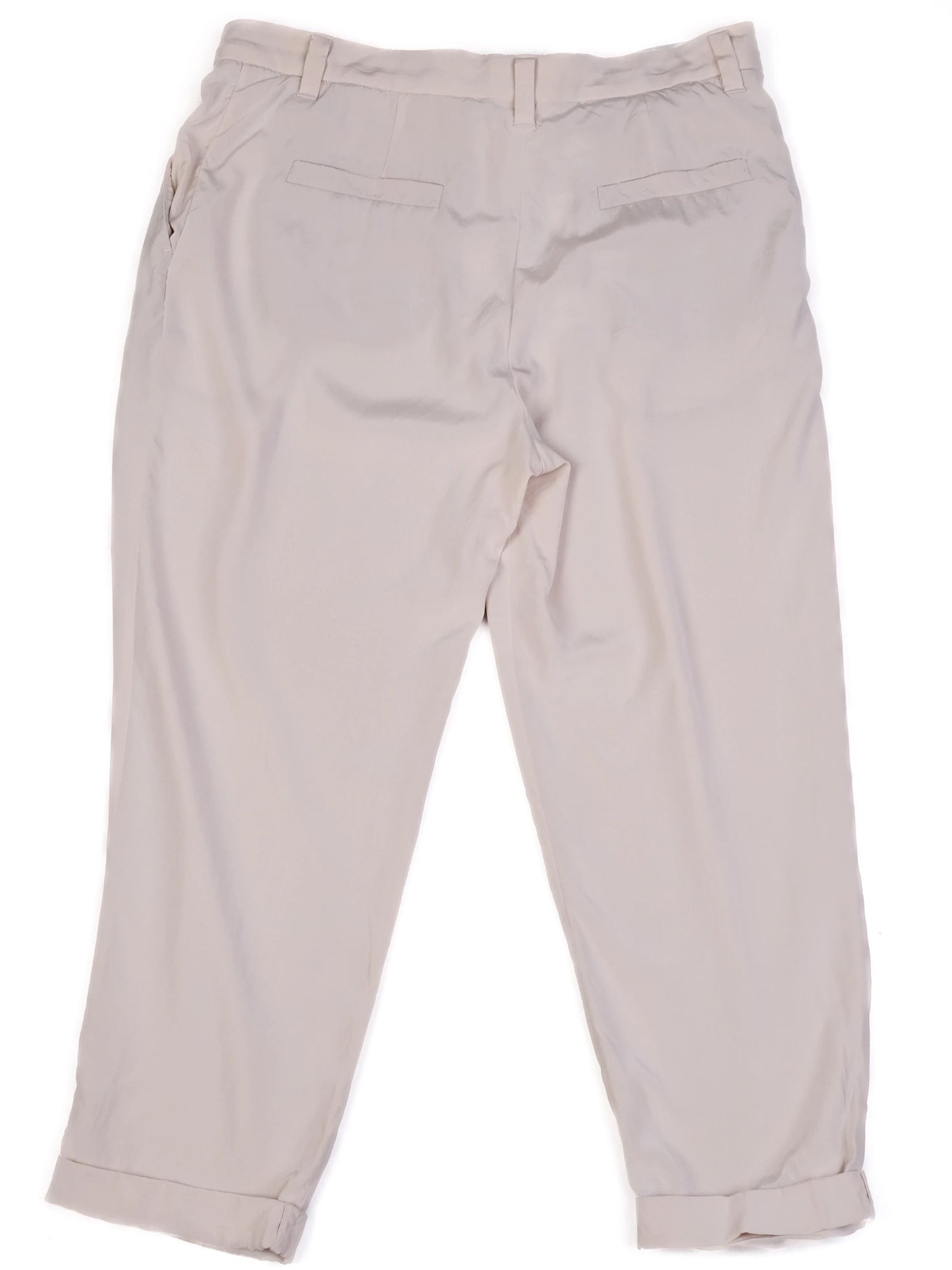 excellent brunello cucinelli white silk pants size xl relaxed fit