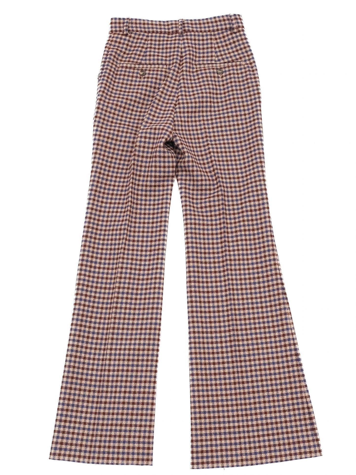 excellent weekend maxmara checkered wool pants size s flared style