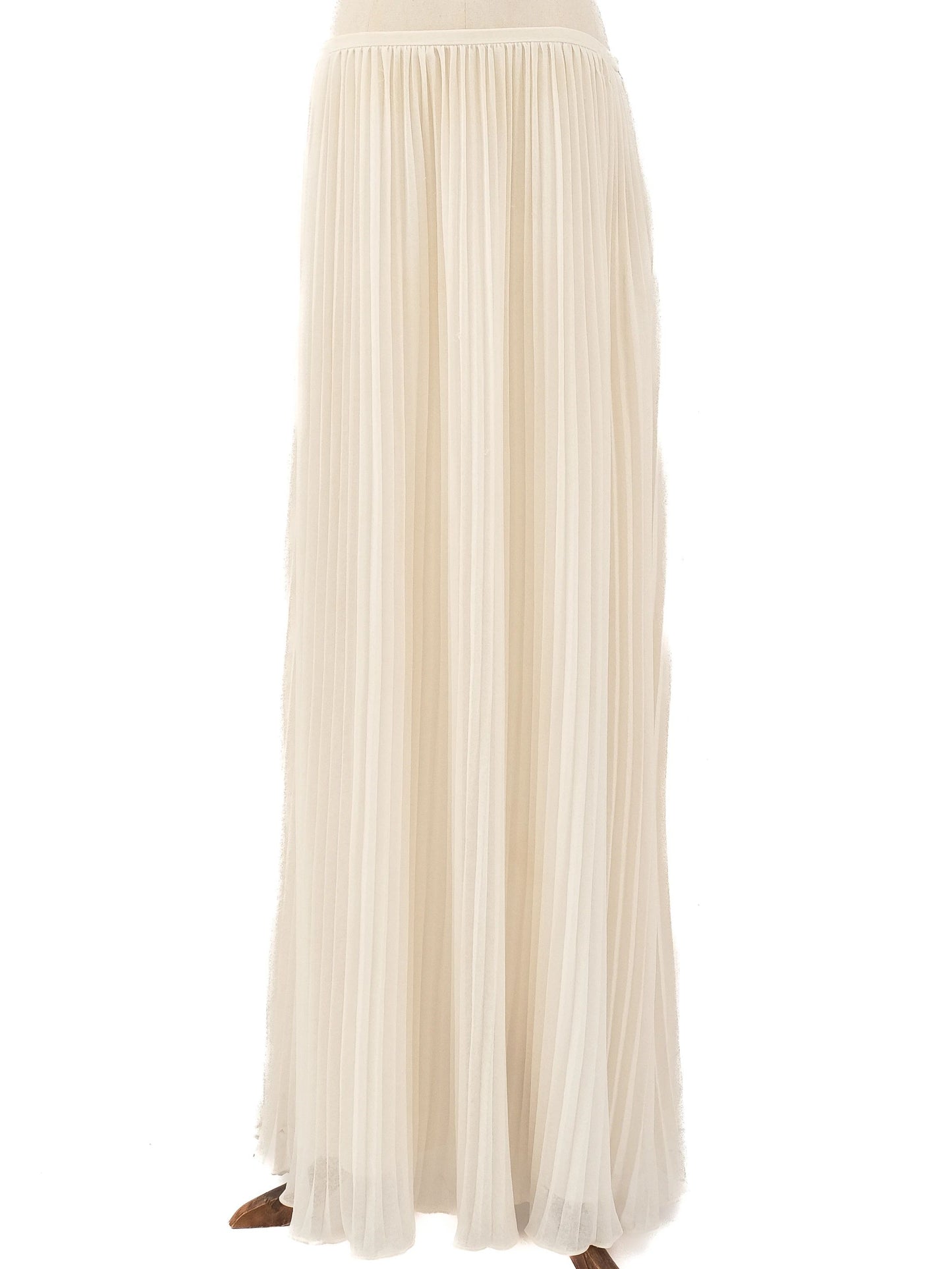 excellent theory white pleated maxi skirt size 4