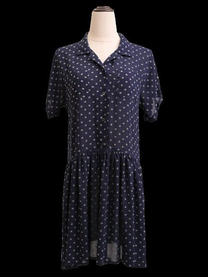 Excellent Jean-Paul Gaultier Blue Polka Dot Dress Size M