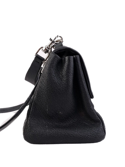 Average Carolina Herrera Black Leather Handbag with CH Patterns