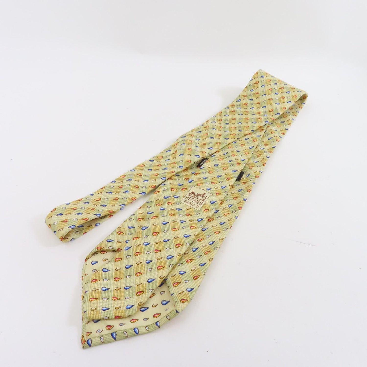 Hermes Silk Tie Belt Yellow Tie Yellow Silk