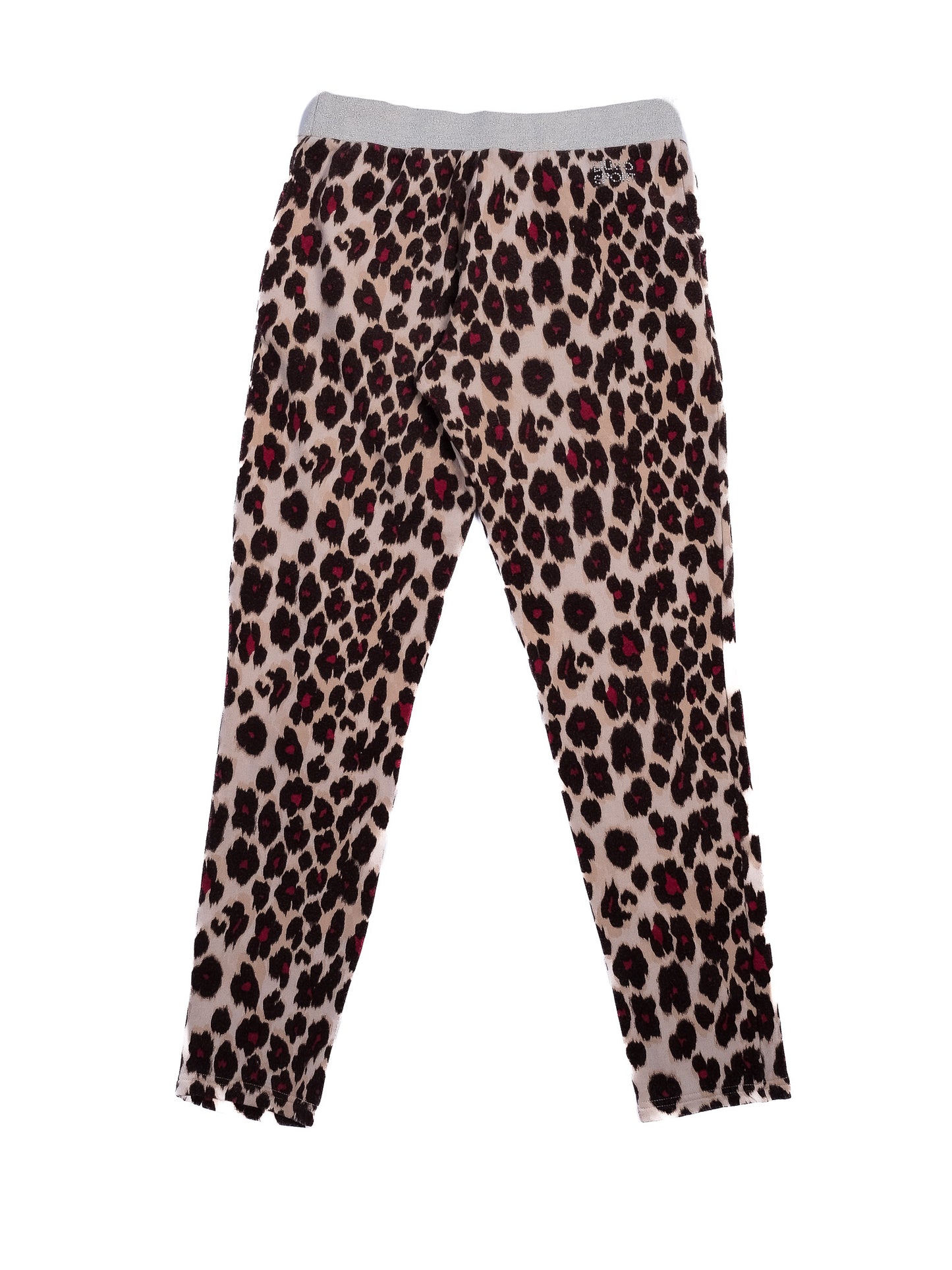 excellent liu jo gray sweatshirt leopard print pants set xs