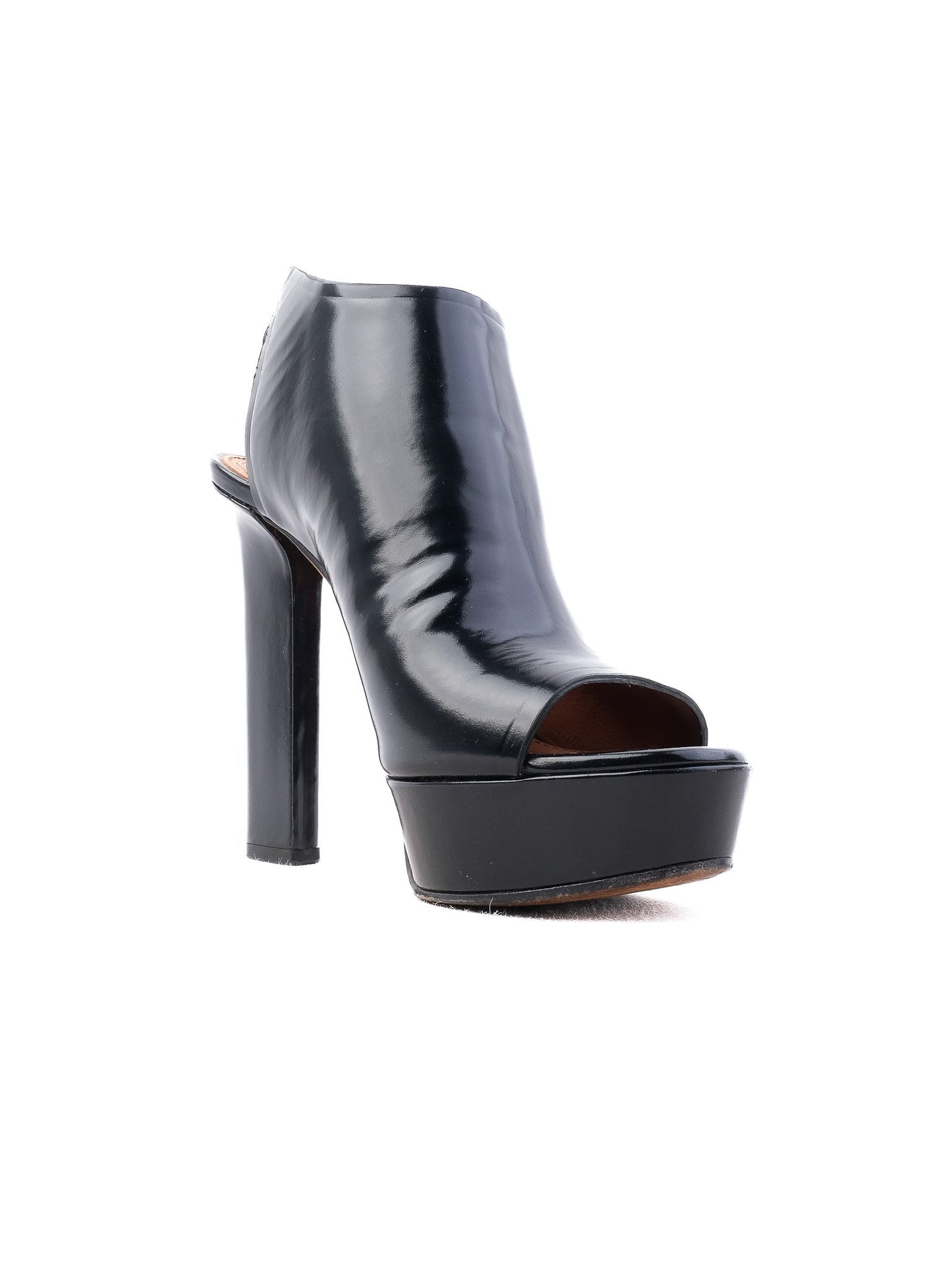 givenchy black leather high-heeled platform shoes size 37