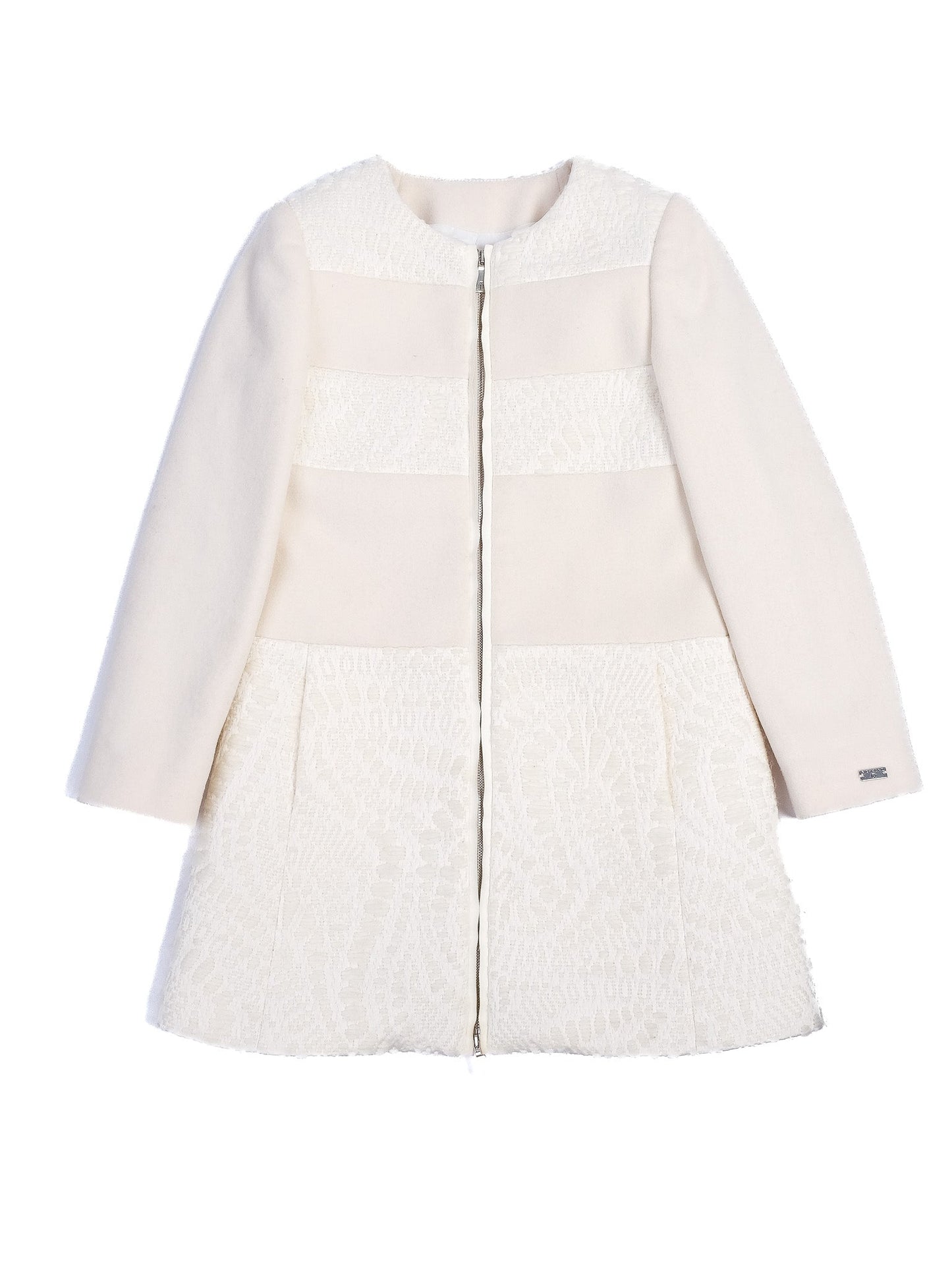 excellent richmond white wool coat for kids, size 8