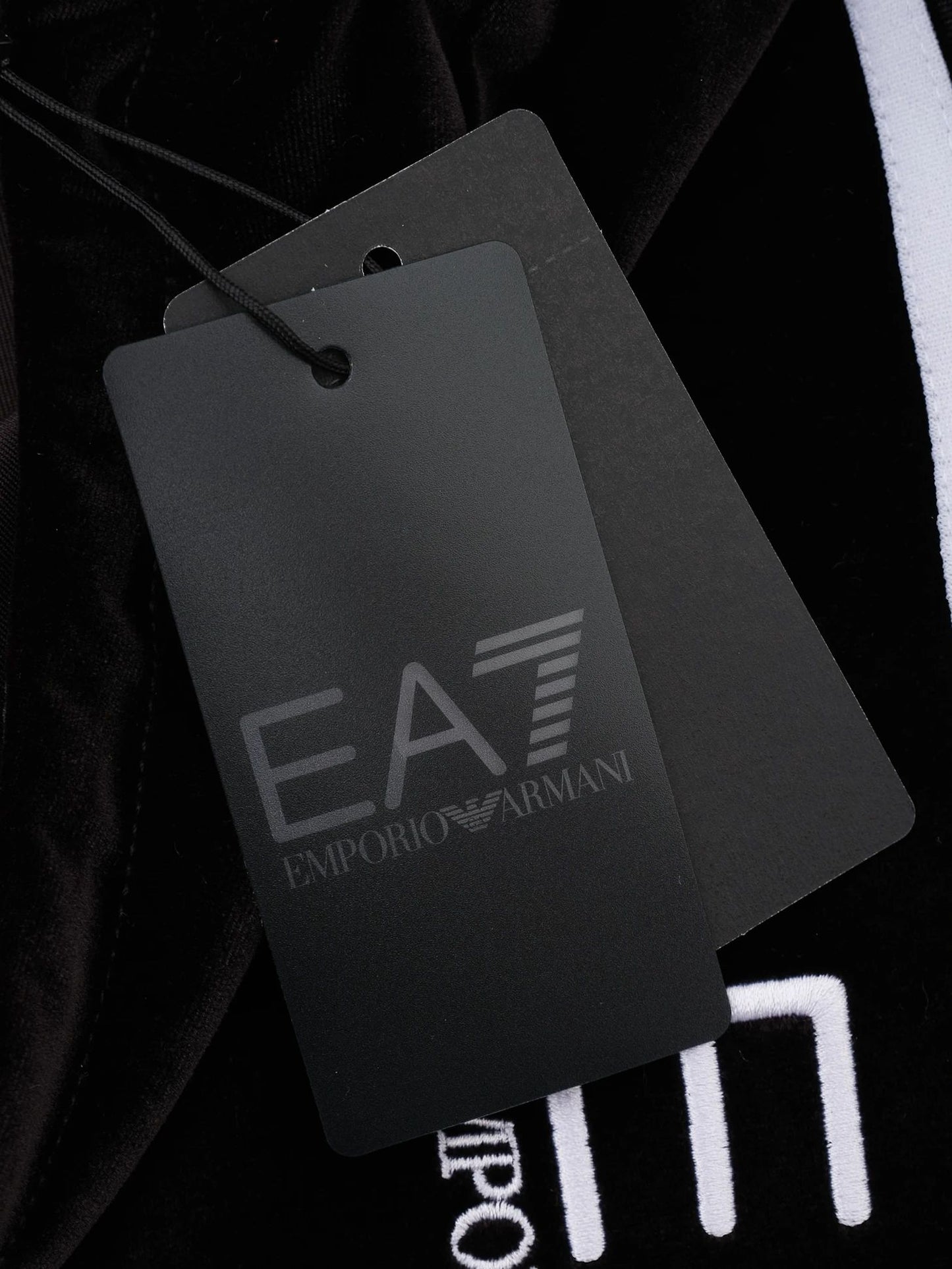 new emporio armani black hooded zip-up coat size xl