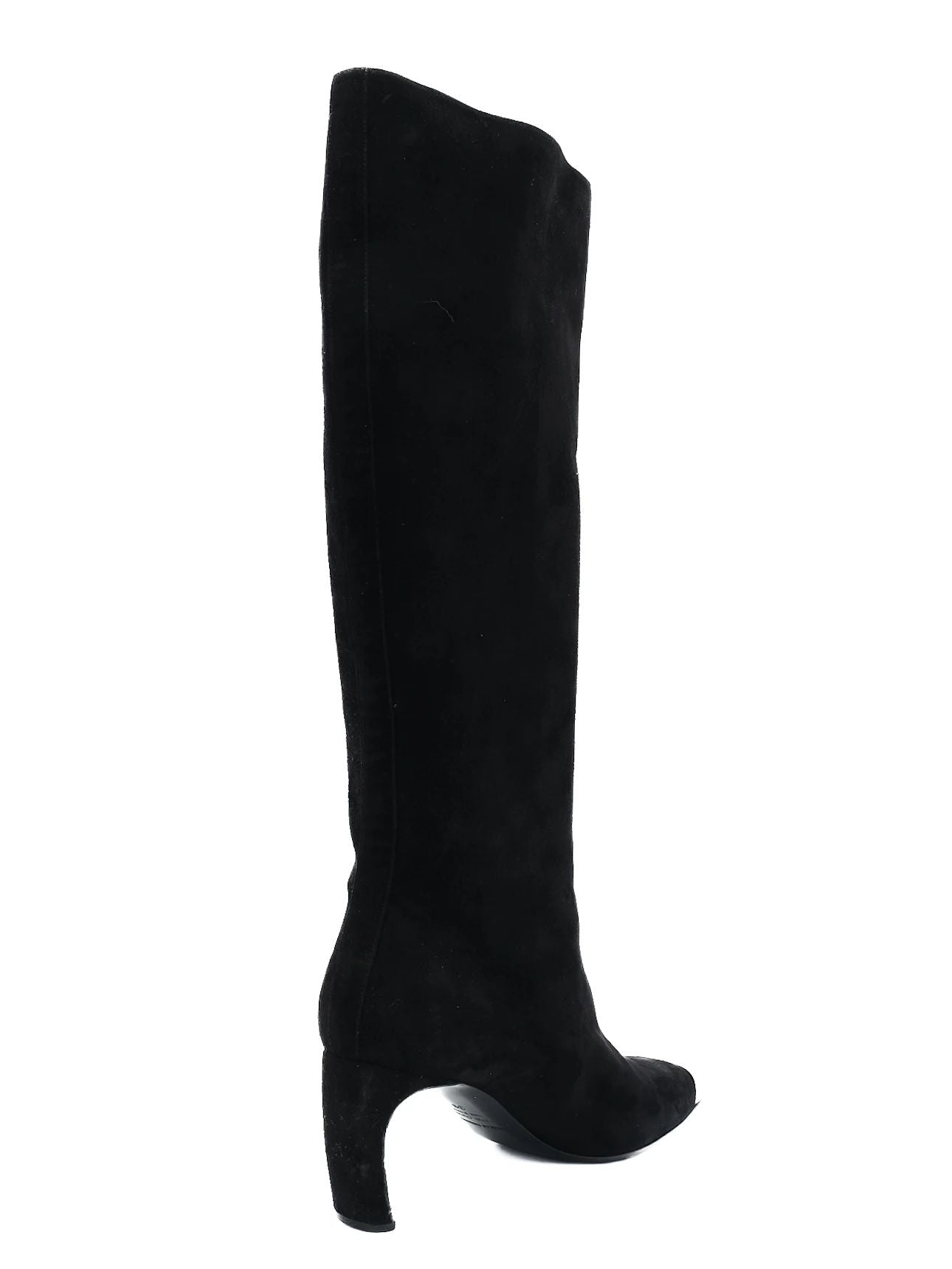 excellent nicholas kirkwood black suede knee-high boots size 39
