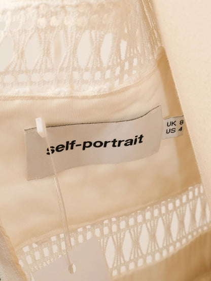 Self-Portrait White Lacy Full-Length Dress Size S Excellent Condition