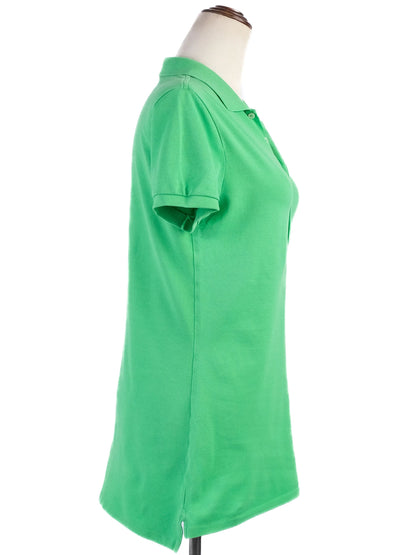 Excellent Ralph Lauren Green Polo Shirt Size M with Pink Logo