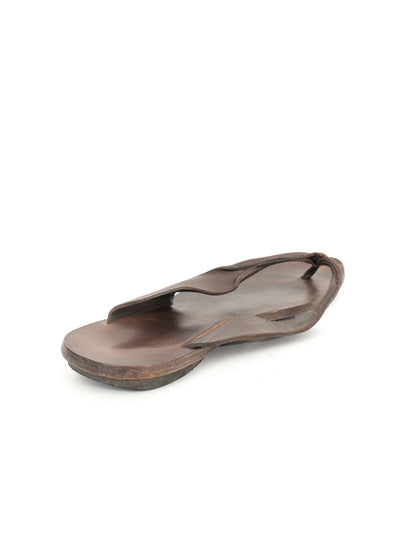 Excellent Jil Sander Orange Leather Flip-Flop Sandals Size 45