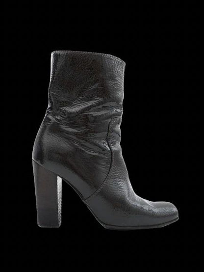 Excellent Fendi Orange Leather High-Heeled Ankle Boots Size 36.5
