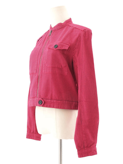 Excellent Kenzo Red Zip-Up Cotton Jacket Women Size N/A