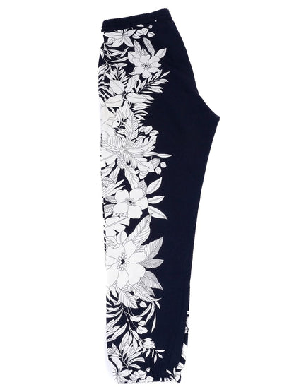 Excellent Sportmax Navy Blue Floral Sweatpants Size S