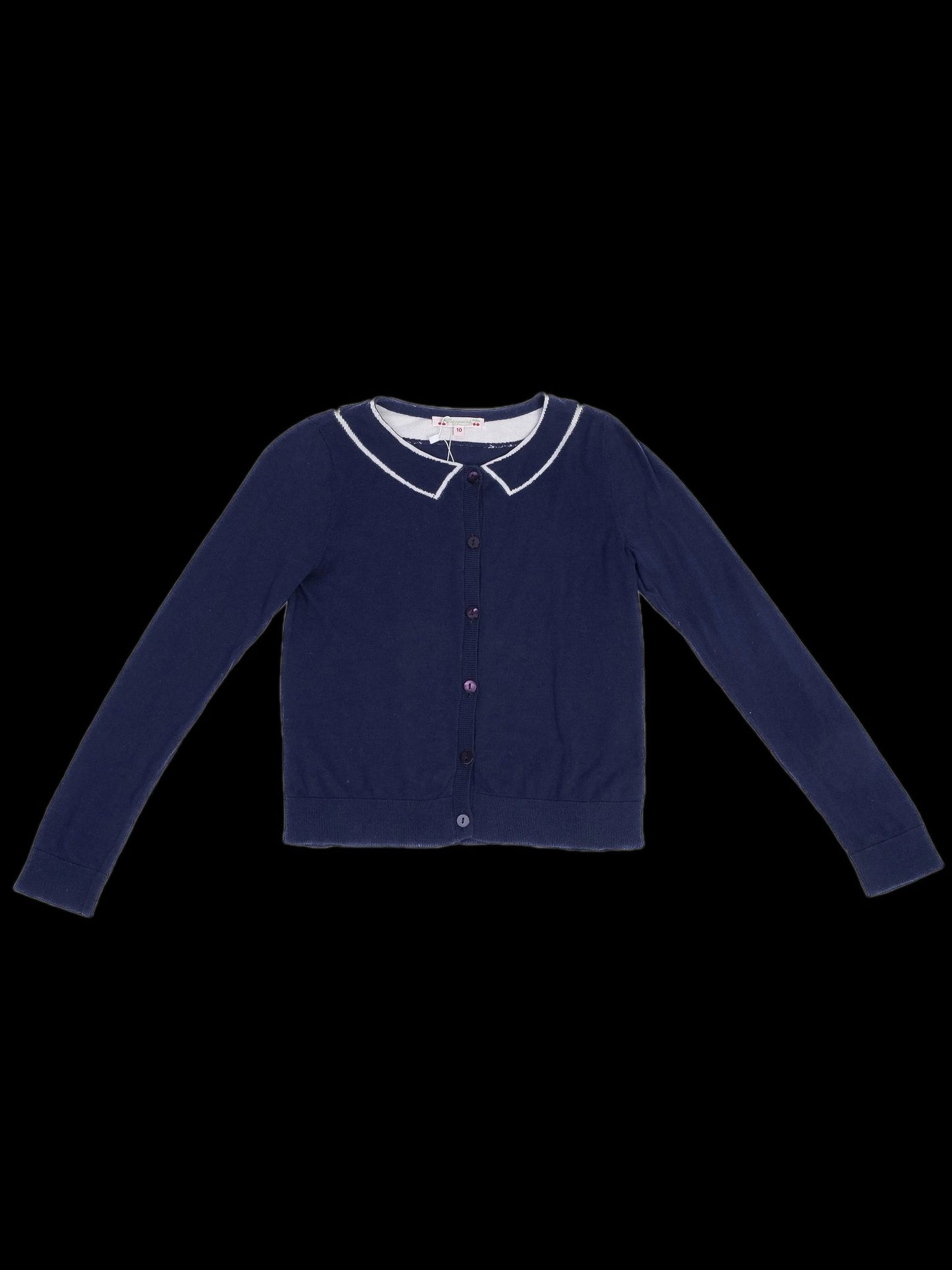 excellent bonpoint navy blue cardigan size 10 for kids cotton