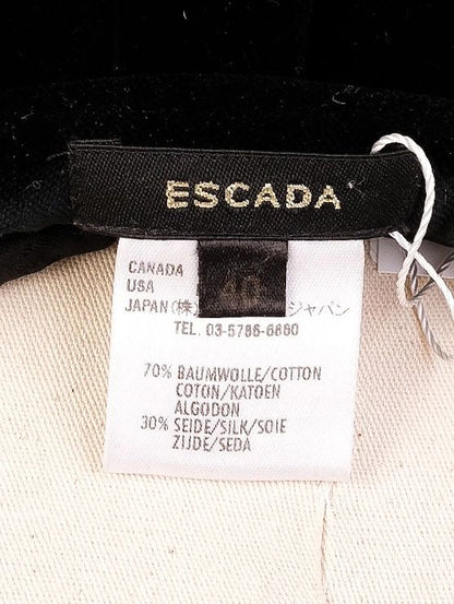 Escada Black Velvet Long Skirt Pleated Size L Excellent Condition