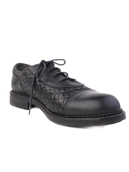 Average Easy by Loriblu Black Leather Shoes Size 36 with Quilted Detailing