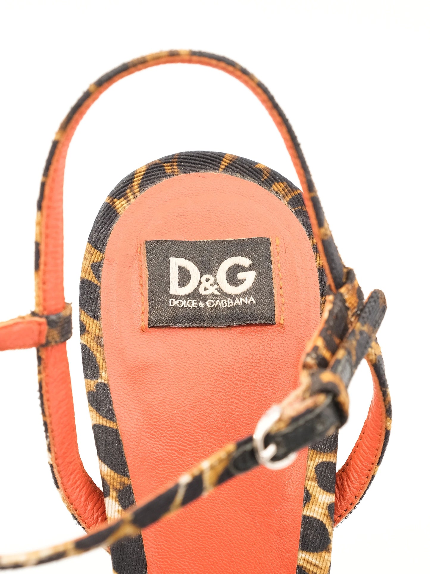 excellent dolce gabbana leopard print wedge sandals size 39