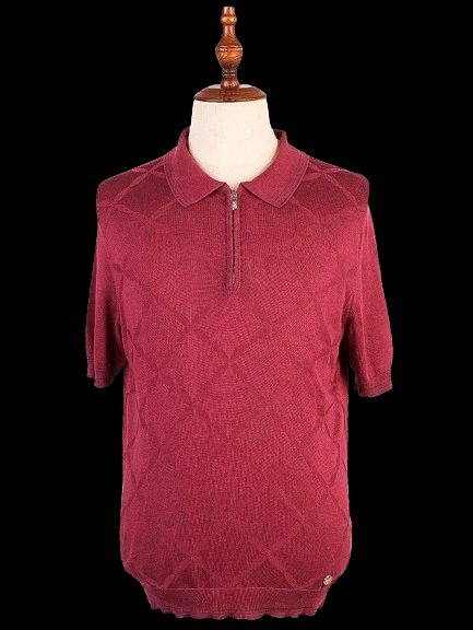 excellent castello d'oro red cotton sweater size l short sleeve