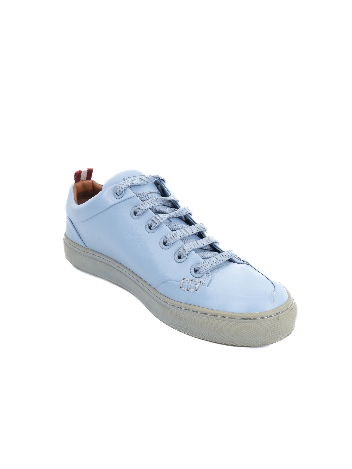 excellent bally blue leather sneakers size 37.5 women