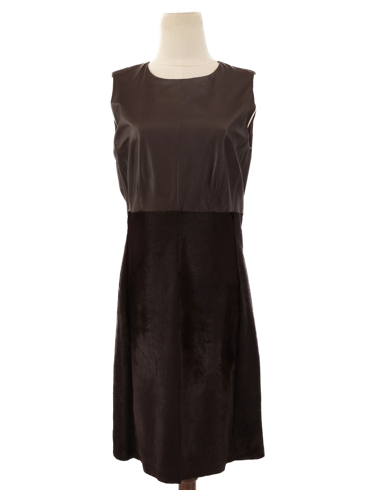 max mara excellent condition orange leather dress size l