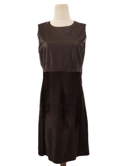 Max Mara Excellent Condition Orange Leather Dress Size L