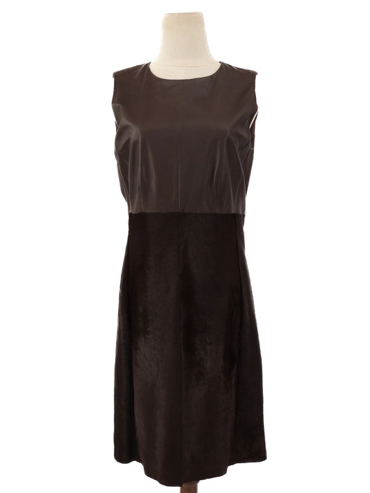 Max Mara Excellent Condition Orange Leather Dress Size L