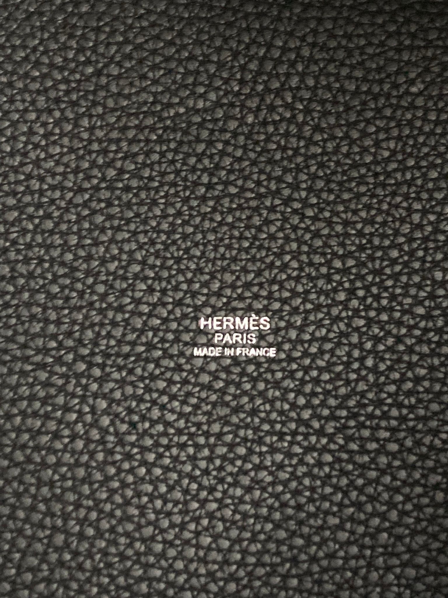 Hermes Black Picotin MM,Taurillon Clemence PHW  U Stamp
