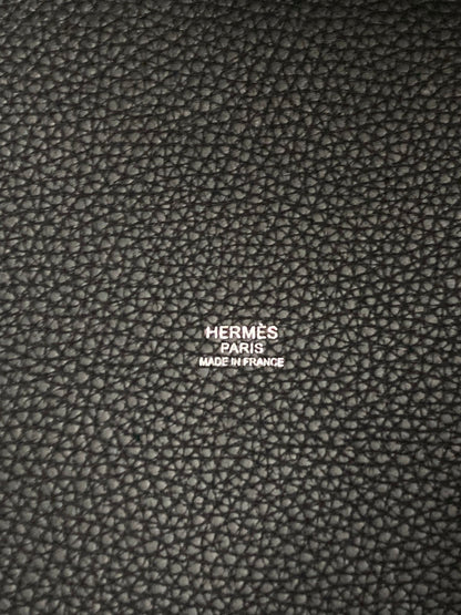 Hermes Black Picotin MM,Taurillon Clemence PHW  U Stamp