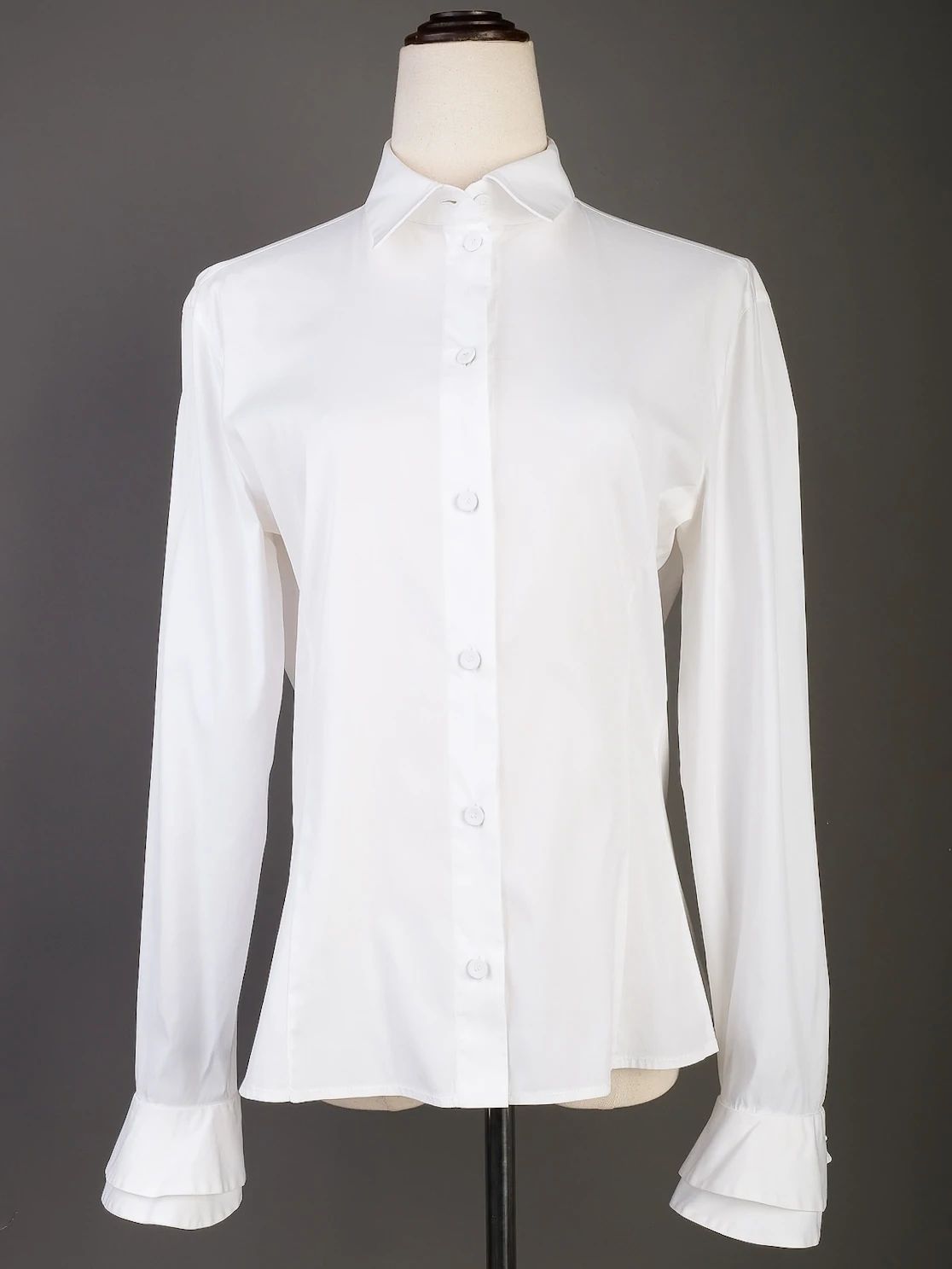 excellent emporio armani white cotton button-up shirt for women
