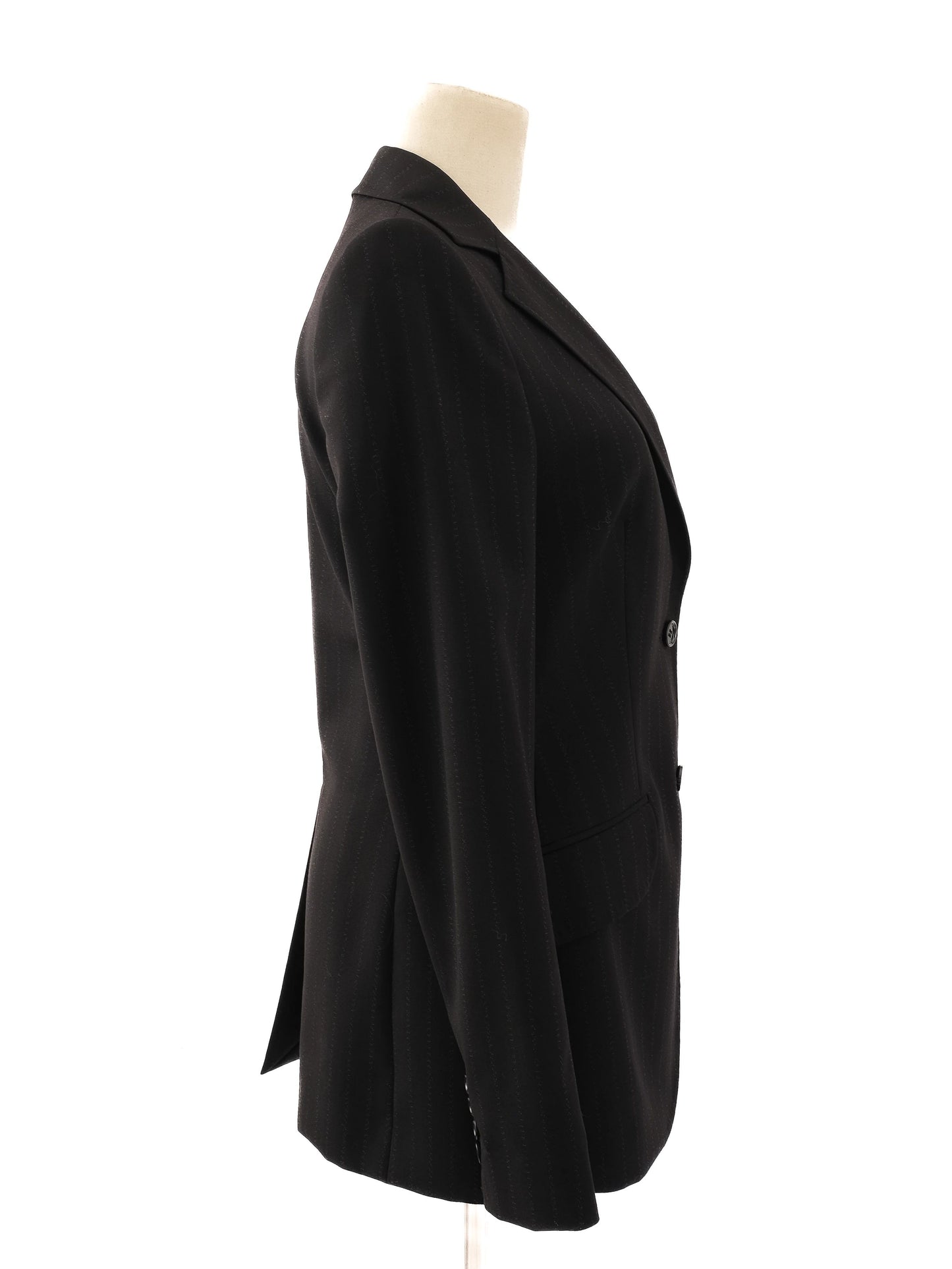 excellent dolce gabbana black pinstripe suit size l women viscose