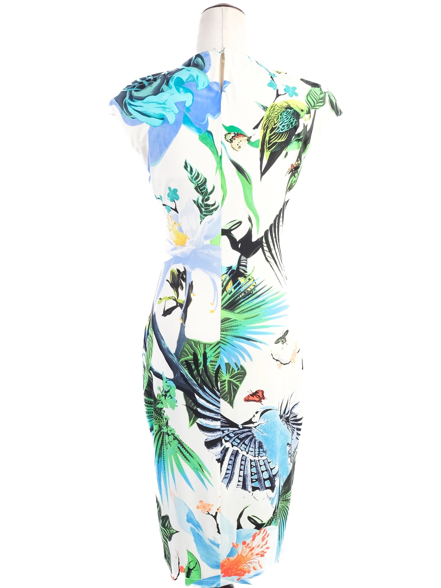 excellent roberto cavalli women's tropical print dress in nylon