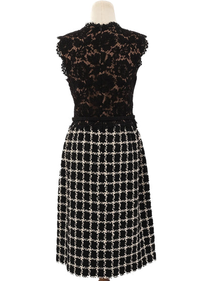 Excellent Valentino Black Sleeveless Dress XL Viscose Lace Details