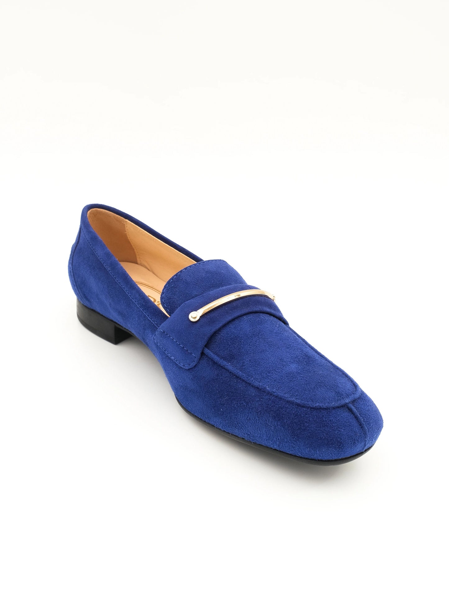 perfect tod's blue suede loafers with metal accent size 35