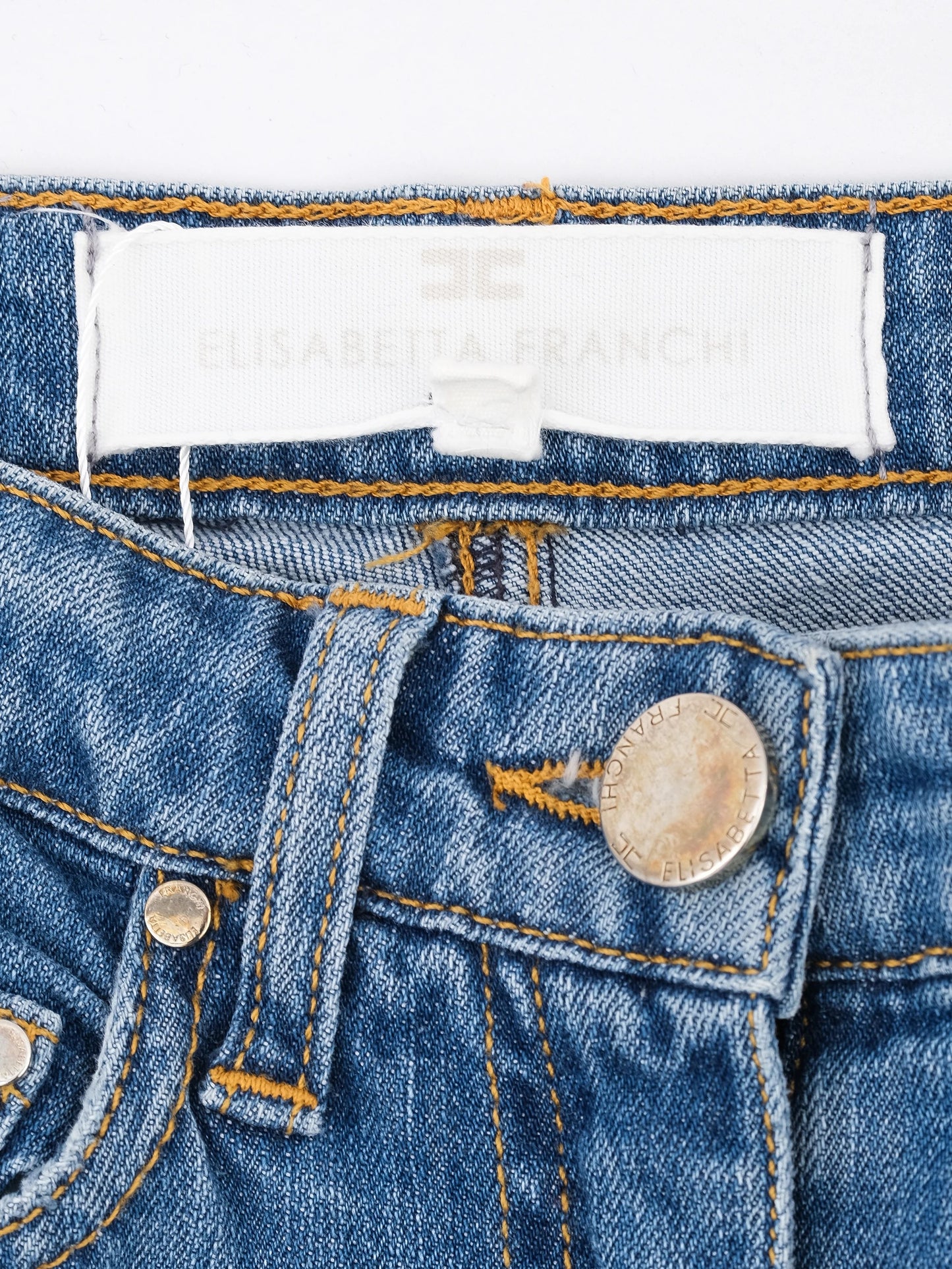 excellent elisabetta franchi blue flared denim jeans size s