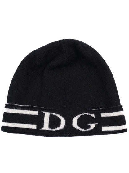 Excellent Dolce Gabbana Kids Black Knit Beanie Hat Size M