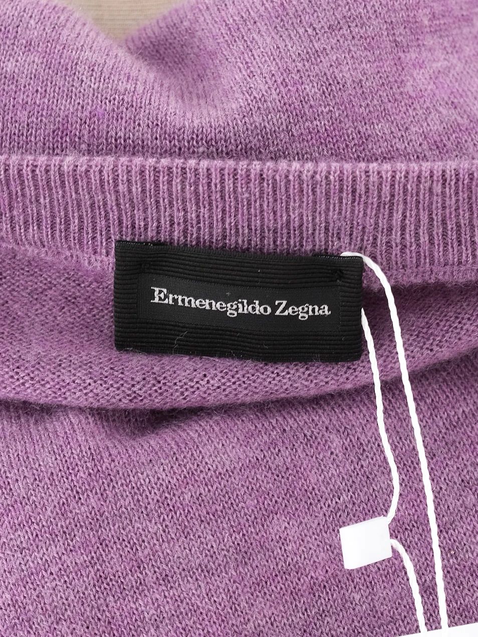 excellent ermenegildo zegna purple cashmere v-neck sweater size xl