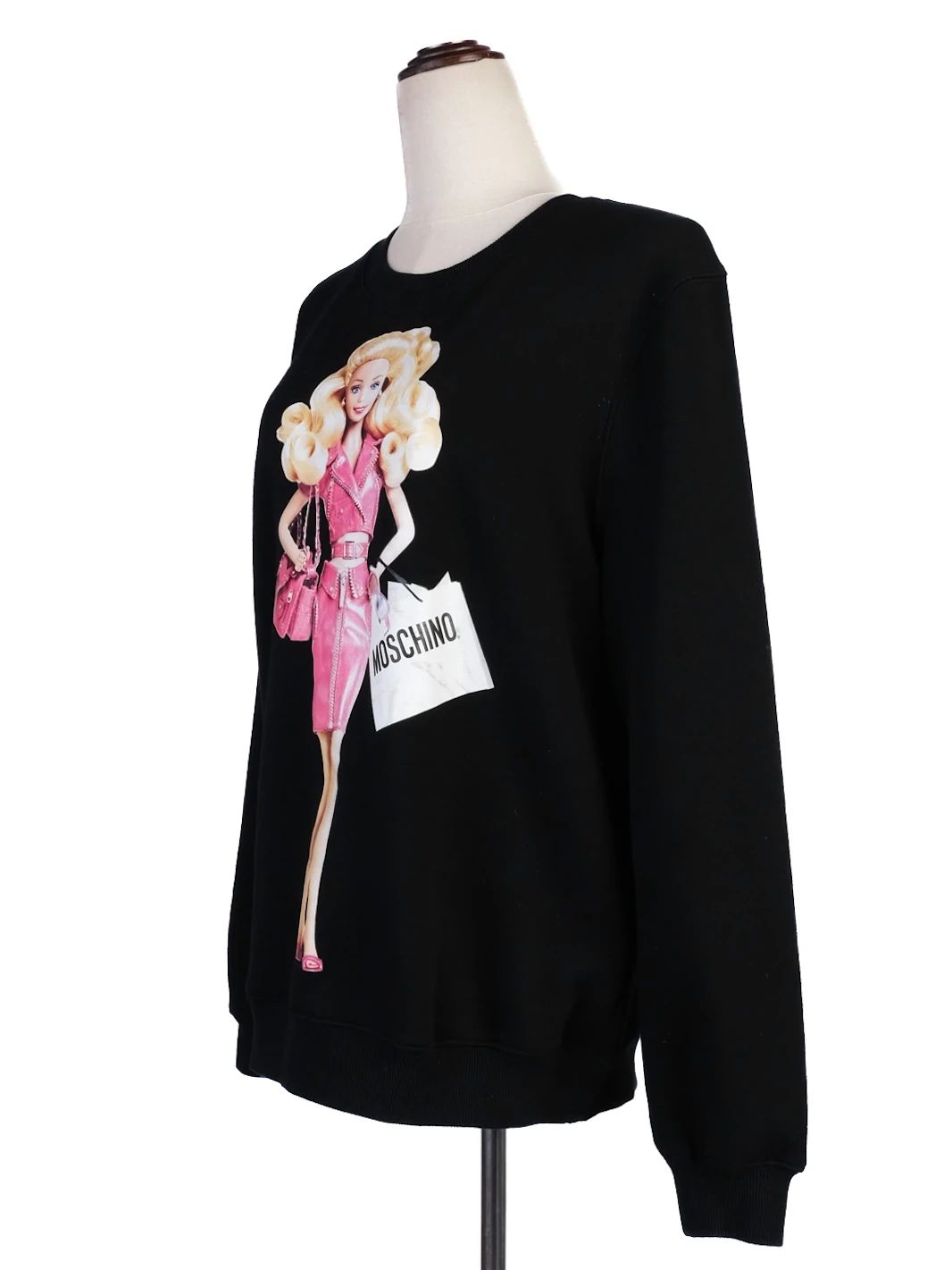 good moschino black cotton sweatshirt size l doll print