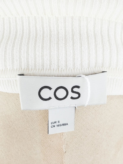 Excellent Cos White Long Sleeve Sweater Size S Viscose High Neck