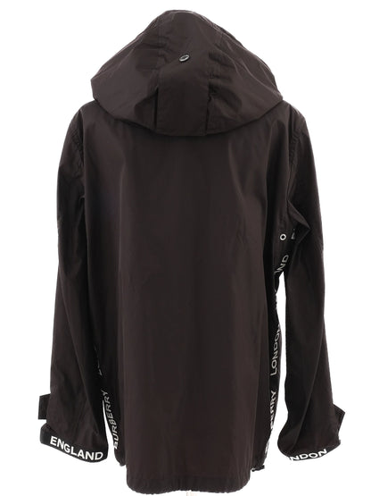 Excellent Burberry Black Hooded Jacket Size XL Nylon Women