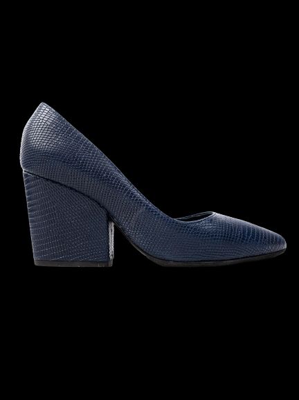Excellent Max Mara Blue Leather High Heels Chunky Block Heel