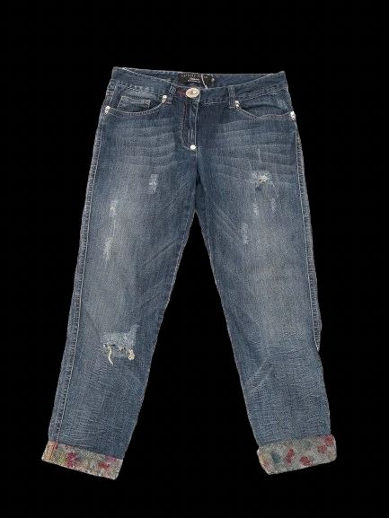 excellent phillipp plein distressed denim jeans blue size m