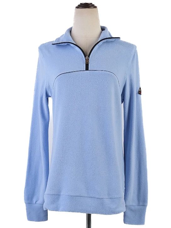 excellent bogner women's blue fleece pullover size l quarter-zip
