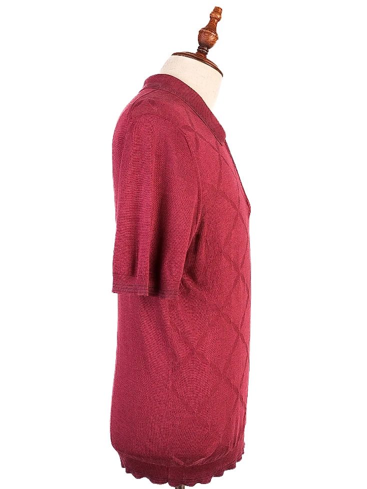 excellent castello d'oro red cotton sweater size l short sleeve