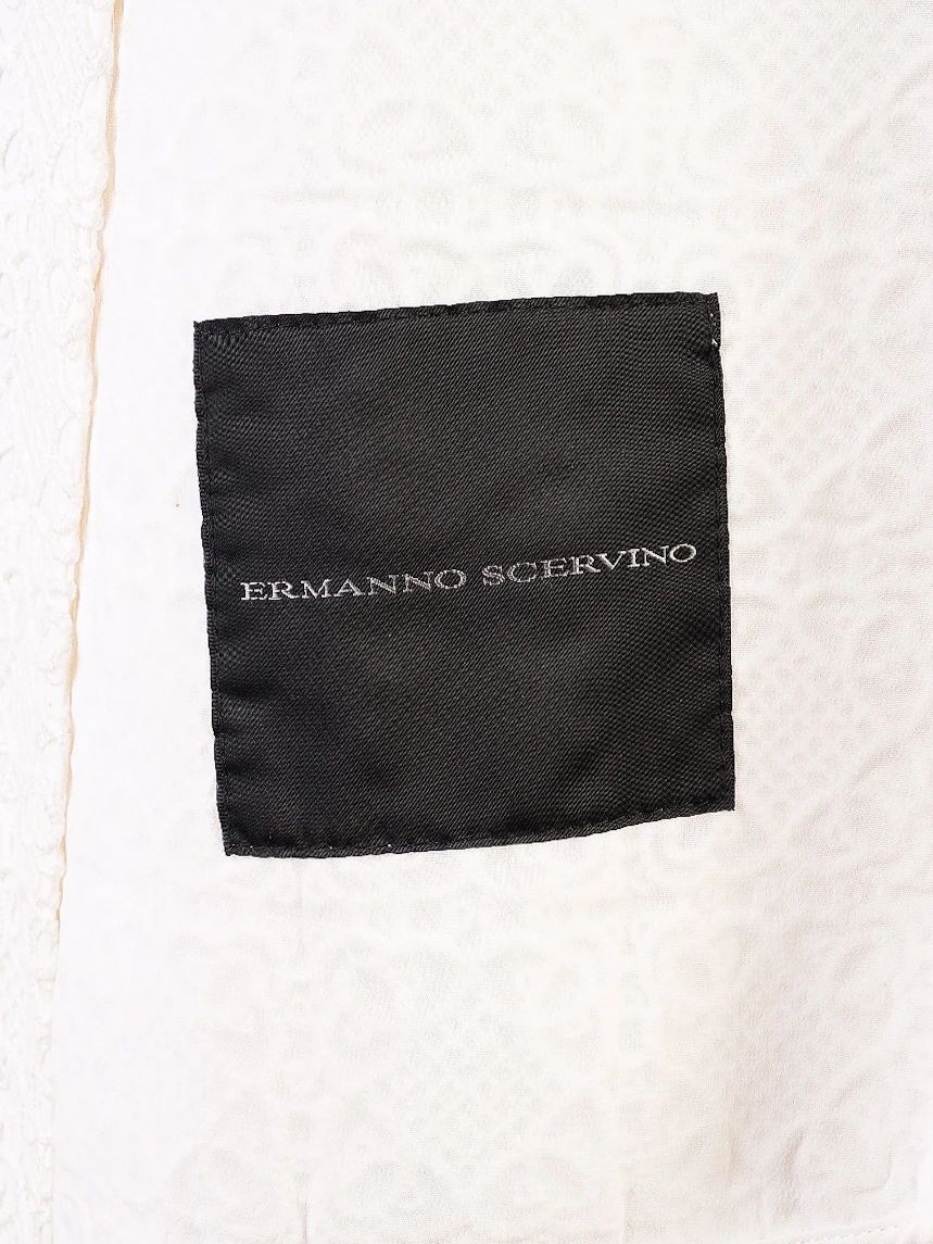 excellent ermanno scervino white lace coat size xs women