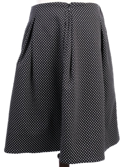 Excellent Marella Black Pleated Skirt M with White Pattern