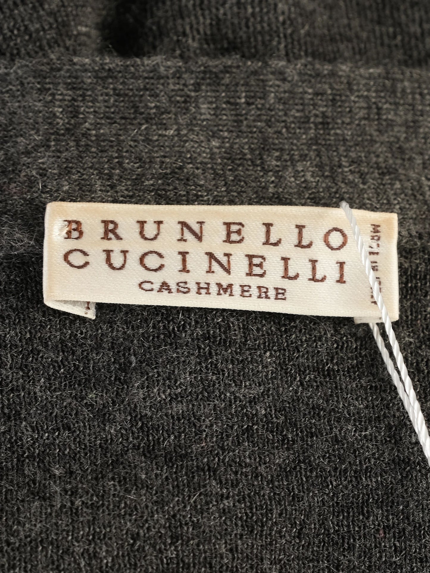 average brunello cucinelli gray silk v-neck sweater size s
